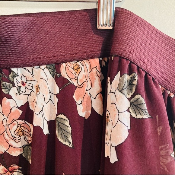 TORRID Sz 4 Vanity Chiffon A-Line Floral Petticoat Lined Elastic Waist Skirt NEW - Picture 6 of 13